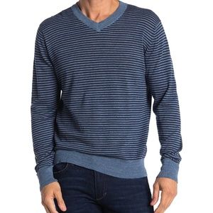 Grayers Yarmouth VNeck Bleecker Stripe Sweater NEW
